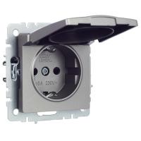 купить Брайт сталь розетка скрытая 1-мест заземление с крышкой шторки IP20  в Пензе Брайт сталь розетка скрытая 1-мест заземление с крышкой шторки IP20