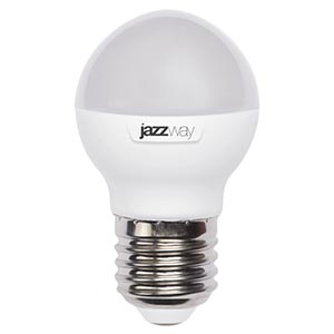 купить Лампа свд 220В E27 7Вт 5000К 560лм шар G45 матовая Jazzway в Пензе Лампа свд 220В E27 7Вт 5000К 560лм шар G45 матовая Jazzway