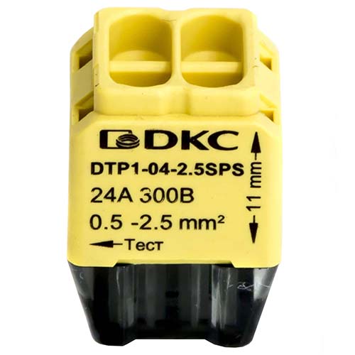 купить Клемма 4*2,5мм2 компактная желтый DKC 12шт в Пензе Клемма 4*2,5мм2 компактная желтый DKC 12шт