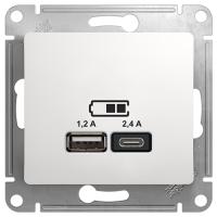 купить Глосса белый розетка USB A+C скрытая 2-ая  в Пензе Глосса белый розетка USB A+C скрытая 2-ая