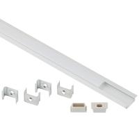 купить Профиль с экраном встраиваемый 22*6*2000мм ЭРА крепеж+заглушки в Пензе Профиль с экраном встраиваемый 22*6*2000мм ЭРА крепеж+заглушки