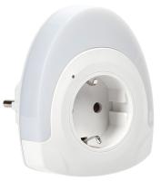 Ночник свд 0,5Вт белый с розеткой