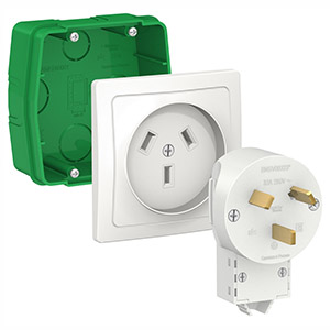 купить Комплект 32А 220В розетка+вилка+коробка скрытая белый IP20 Бланка Schneider Electric  в Пензе Комплект 32А 220В розетка+вилка+коробка скрытая белый IP20 Бланка Schneider Electric