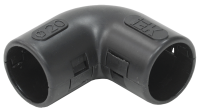 купить Поворот 90° 20мм IP40 разъемный черный пластик IEK  в Пензе Поворот 90° 20мм IP40 разъемный черный пластик IEK