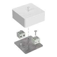 Коробка 75*75*30 квадрат белый IP42 огнестойкая с клем 4*1,5