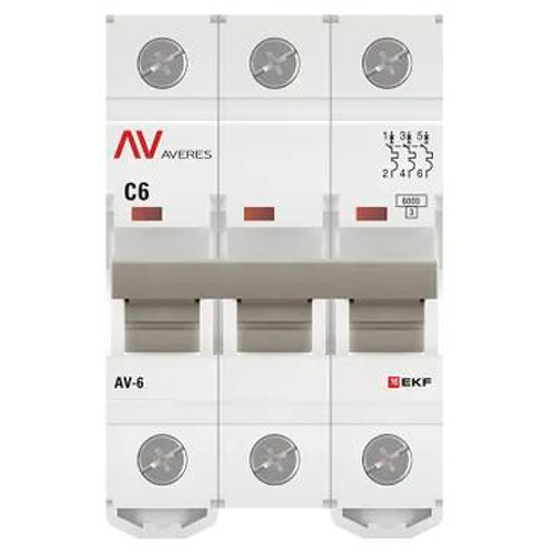 купить Автомат 3Р 6А C 6кА AV-6 EKF Averes  в Пензе Автомат 3Р 6А C 6кА AV-6 EKF Averes