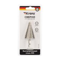 купить Сверло по металлу ступенчатое 9,0-36,0мм шаг 3мм HSS Kranz в Пензе Сверло по металлу ступенчатое 9,0-36,0мм шаг 3мм HSS Kranz