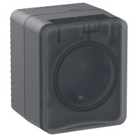 AtlasDesign Profi54 антрацит розетка открытая 1-мест шторки IP54 