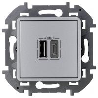 купить Инспириа алюминий розетка USB скрытая 2-ая тип А-С 240В/5В 3000мА в Пензе Инспириа алюминий розетка USB скрытая 2-ая тип А-С 240В/5В 3000мА