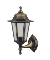 Светильник садово-парковый настенный 60Вт E27 пластик черный IP44 6ти гранный