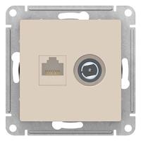 купить Атлас бежевый розетка RJ45+TV скрытая 2-ая   в Пензе Атлас бежевый розетка RJ45+TV скрытая 2-ая