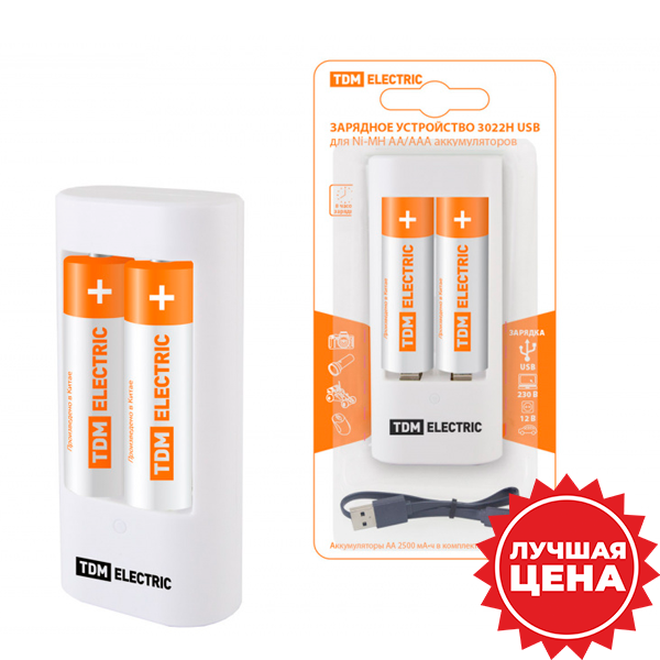 купить Устройство зарядное AA-AAA TDM +2АА2500mAh 2канала в Пензе Устройство зарядное AA-AAA TDM +2АА2500mAh 2канала