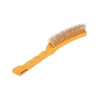 купить Щетка по металлу с пластиковой ручкой 4 рядная 260мм Kranz в Пензе Щетка по металлу с пластиковой ручкой 4 рядная 260мм Kranz