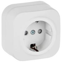 купить Глори белый розетка открытая 1-мест заземление шторки IP20  в Пензе Глори белый розетка открытая 1-мест заземление шторки IP20