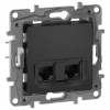 купить Этика антрацит розетка RJ45 скрытая 2-ая cat5e UTP в Пензе Этика антрацит розетка RJ45 скрытая 2-ая cat5e UTP