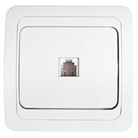 купить Классико белый розетка RJ45 скрытая 1-ая  в Пензе Классико белый розетка RJ45 скрытая 1-ая
