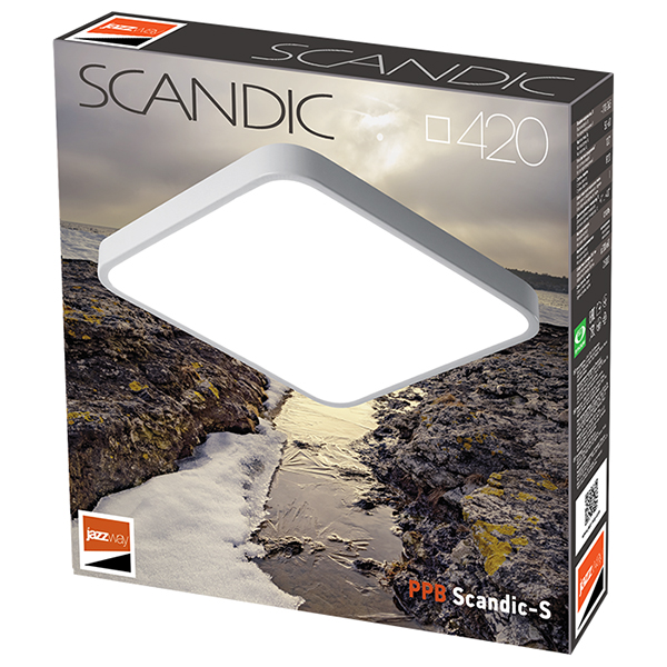 Светильник потолочный свд 72Вт 3000-6500К 5760лм квадрат серый Scandic-S пульт ДУ Jazzway 