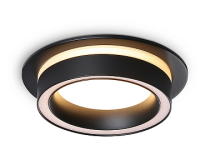 Светильник точечный GX53 круг черный встраиваемый Ambrella 