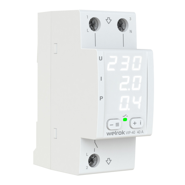 Реле многофункциональное 1ф 40А 2мод VIP40 Welrok 