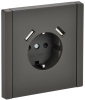 купить Фортепиано серый розетка скрытая 1-мест заземление шторки USB IP20 3,1А в Пензе Фортепиано серый розетка скрытая 1-мест заземление шторки USB IP20 3,1А