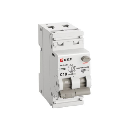 купить Дифавтомат 2Р 10А C тип AC 30мА 6кА 2мод АВДТ-63N EKF PROxima в Пензе Дифавтомат 2Р 10А C тип AC 30мА 6кА 2мод АВДТ-63N EKF PROxima