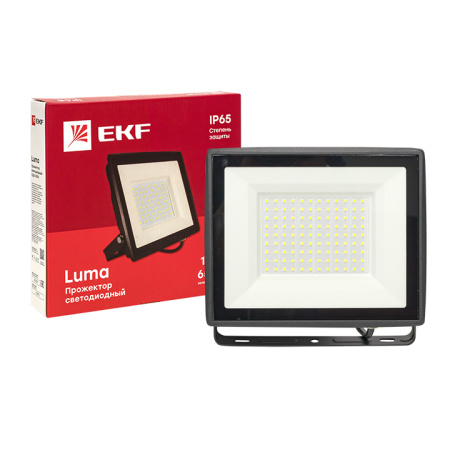 купить Прожектор свд 100Вт 6500К 8000лм черный IP65 110° Luma EKF в Пензе Прожектор свд 100Вт 6500К 8000лм черный IP65 110° Luma EKF