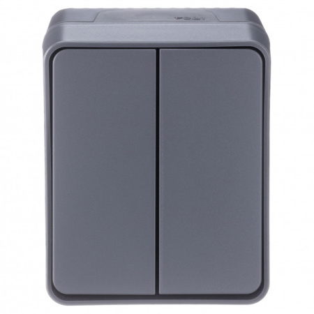 AtlasDesign Profi54 антрацит выключатель 2кл открытая 10А IP54 