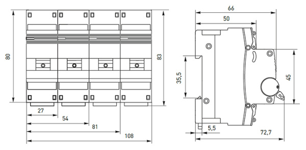купить Автомат 1Р 100А C 10кА ВА47-100 EKF PROxima  в Пензе Автомат 1Р 100А C 10кА ВА47-100 EKF PROxima