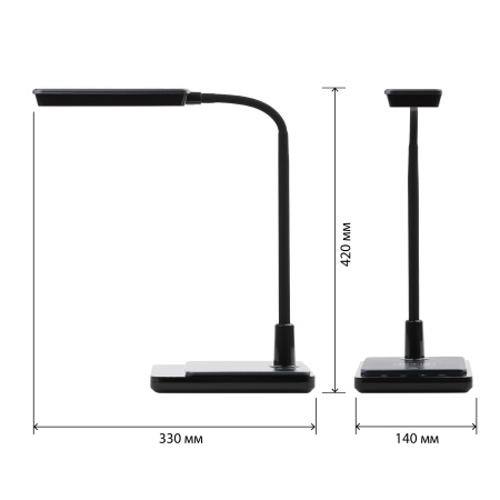 Светильник настольный свд 10Вт 3000-6500К 800лм черный подставка диммер сенсор ЭРА