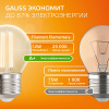 купить Лампа шар свд Е27 12Вт 2700К 730лм G45 прозрачный филамент Gauss  в Пензе Лампа шар свд Е27 12Вт 2700К 730лм G45 прозрачный филамент Gauss