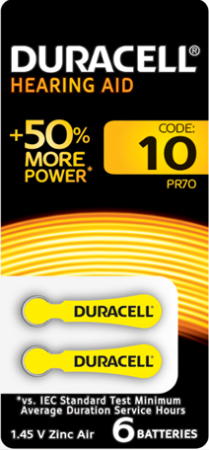купить Батарейка дисковая ZA10 BL6 Duracell слуховой аппарат в Пензе Батарейка дисковая ZA10 BL6 Duracell слуховой аппарат