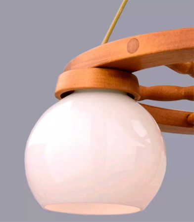 Светильник подвесной (люстра) 3*60Вт E27 светлое дерево 