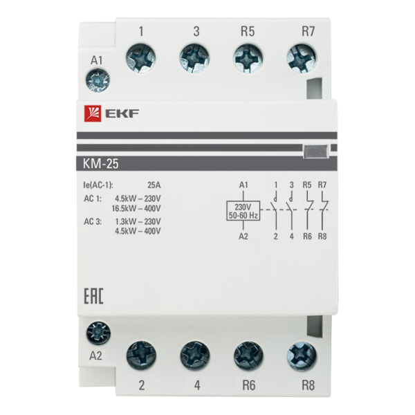 купить Контактор модульный 25А 220В 2НО 2НЗ 3мод КМ EKF PROxima в Пензе Контактор модульный 25А 220В 2НО 2НЗ 3мод КМ EKF PROxima
