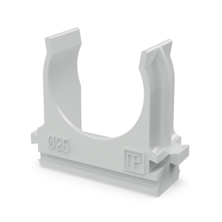 Держатель для трубы 25мм серый упак (100 шт) ПРОМРУКАВ