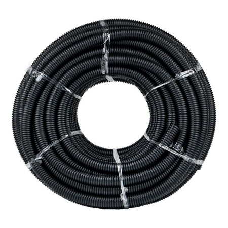 купить Труба гофра 32мм ПНД легкая 50м EKF черный с протяжкой  в Пензе Труба гофра 32мм ПНД легкая 50м EKF черный с протяжкой