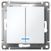 AtlasDesign белый выключатель 2кл с подсветкой скрытая 10А IP20 