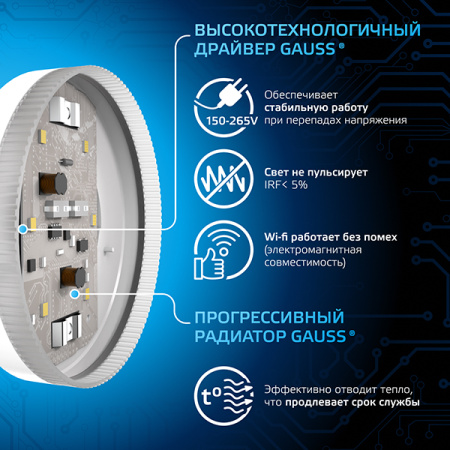 купить Лампа свд 220В GX53 8Вт 6500К 760лм таблетка матовая Gauss  в Пензе Лампа свд 220В GX53 8Вт 6500К 760лм таблетка матовая Gauss