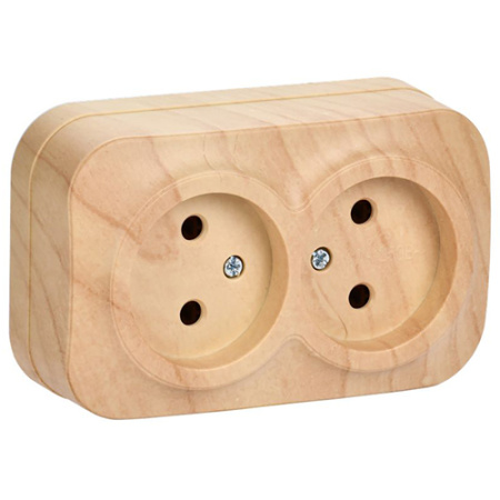 Глори сосна розетка открытая 2-мест IP20