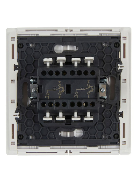 Фортепиано белый переключатель 2кл с подсветкой скрытая 10А IP20 