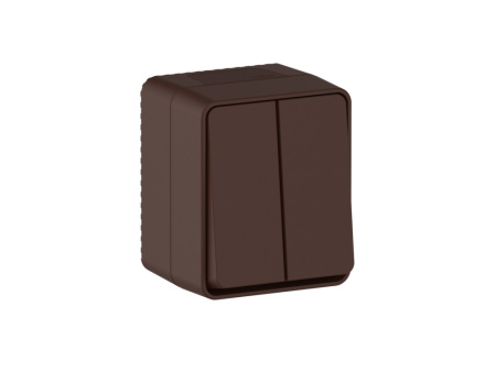 Атлас Профи коричневый выключатель 2кл открытая 10А IP54