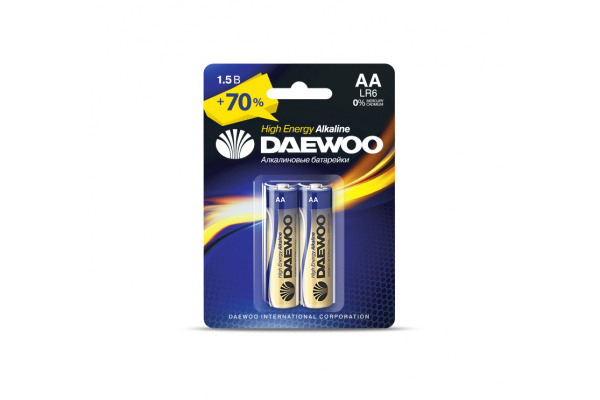 купить Батарейка AA(пальчик) алкалиновая BL2 Daewoo HIGH ENERGY в Пензе Батарейка AA(пальчик) алкалиновая BL2 Daewoo HIGH ENERGY