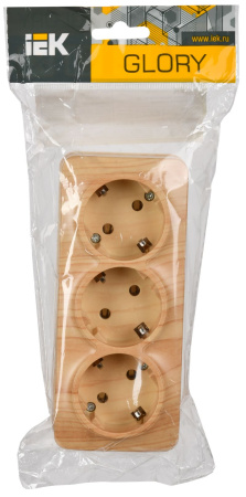 купить Глори сосна розетка открытая 3-мест заземление IP20  в Пензе Глори сосна розетка открытая 3-мест заземление IP20