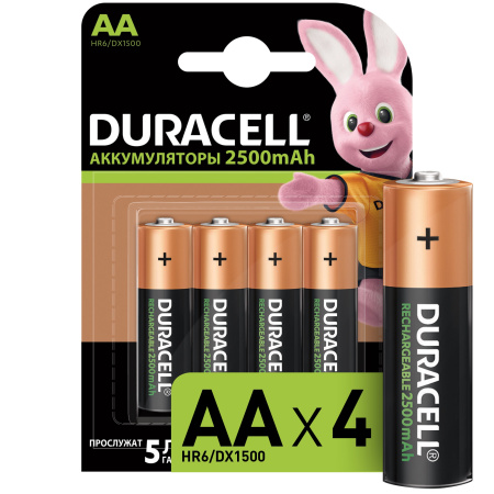 купить Аккумулятор AA(пальчик) 2500mAh 1,2В BL4 Duracell в Пензе Аккумулятор AA(пальчик) 2500mAh 1,2В BL4 Duracell