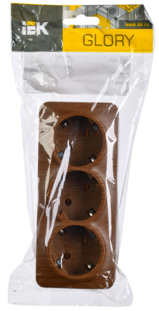 купить Глори дуб розетка открытая 3-мест заземление IP20 в Пензе Глори дуб розетка открытая 3-мест заземление IP20