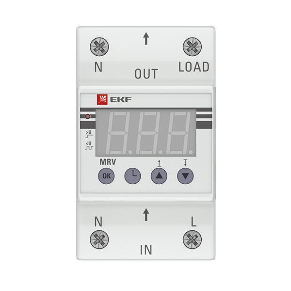Реле напряжения 1ф 63А 3мод MRV EKF ЖКИ