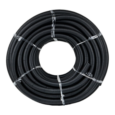 купить Труба гофра 32мм ПНД легкая 50м EKF черный с протяжкой  в Пензе Труба гофра 32мм ПНД легкая 50м EKF черный с протяжкой