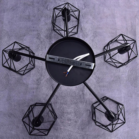 Светильник потолочный (люстра) 5*60Вт E27 черный лофт