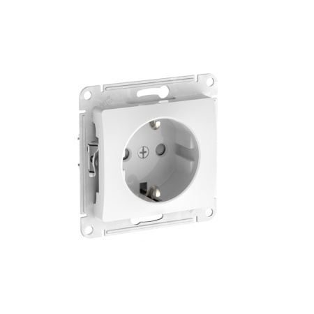 купить Атлас белый розетка скрытая 1-мест заземление шторки быстрозажим. клем. IP20  в Пензе Атлас белый розетка скрытая 1-мест заземление шторки быстрозажим. клем. IP20