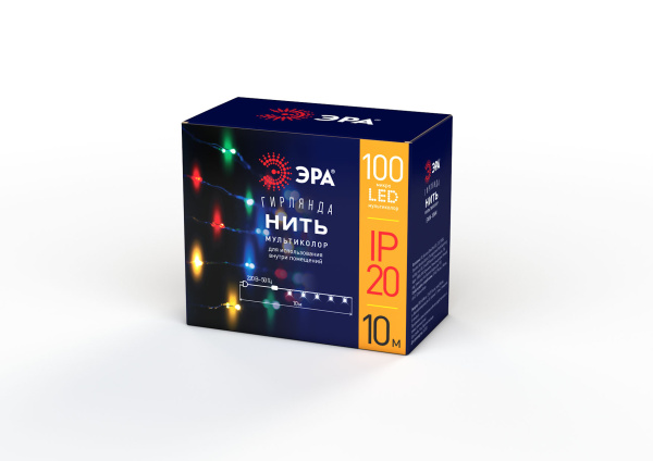 купить Гирлянда нить 10м мультицвет 100свд с контроллером IP20 серебро провод статич.свечение в Пензе Гирлянда нить 10м мультицвет 100свд с контроллером IP20 серебро провод статич.свечение