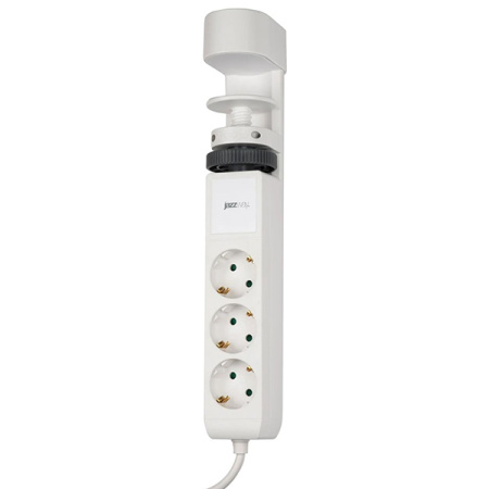 Удлинитель 3-мест 1,5м ПВС 3*1 белый выкл 3*USB Jazzway  струбцина
